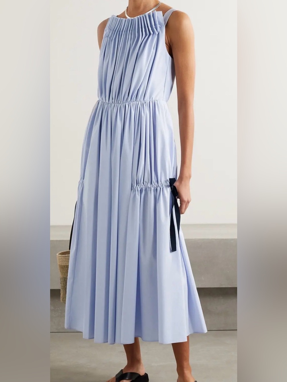 Jason Wu Pale Blue Maxi Skirt with Side Ribbon Detail